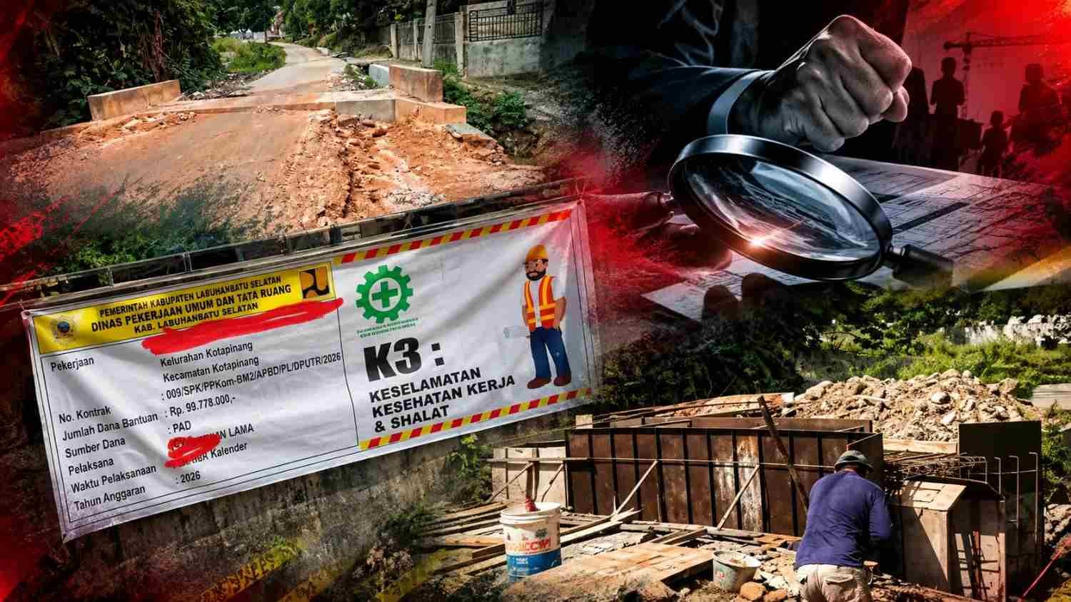Proyek Box Culvert Rp99 Juta di Kotapinang Disorot, Warga Desak Inspektorat Turun Proyek Box Culvert Rp99 Juta di Kotapinang Disorot, Warga Desak Inspektorat Turun