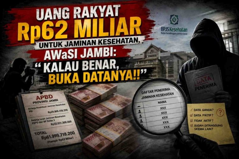 Uang Rakyat Rp62 Miliar untuk Jaminan Kesehatan, AWaSI Jambi: "Kalau Benar, Buka Datanya!!"