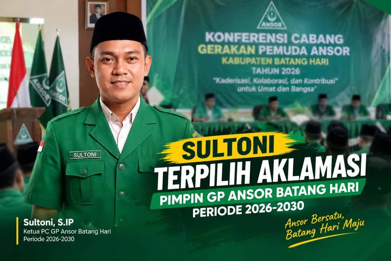 Sultoni Terpilih Aklamasi, Pimpin GP Ansor Batang Hari 2026-2030 Sultoni Terpilih Aklamasi, Pimpin GP Ansor Batang Hari 2026-2030