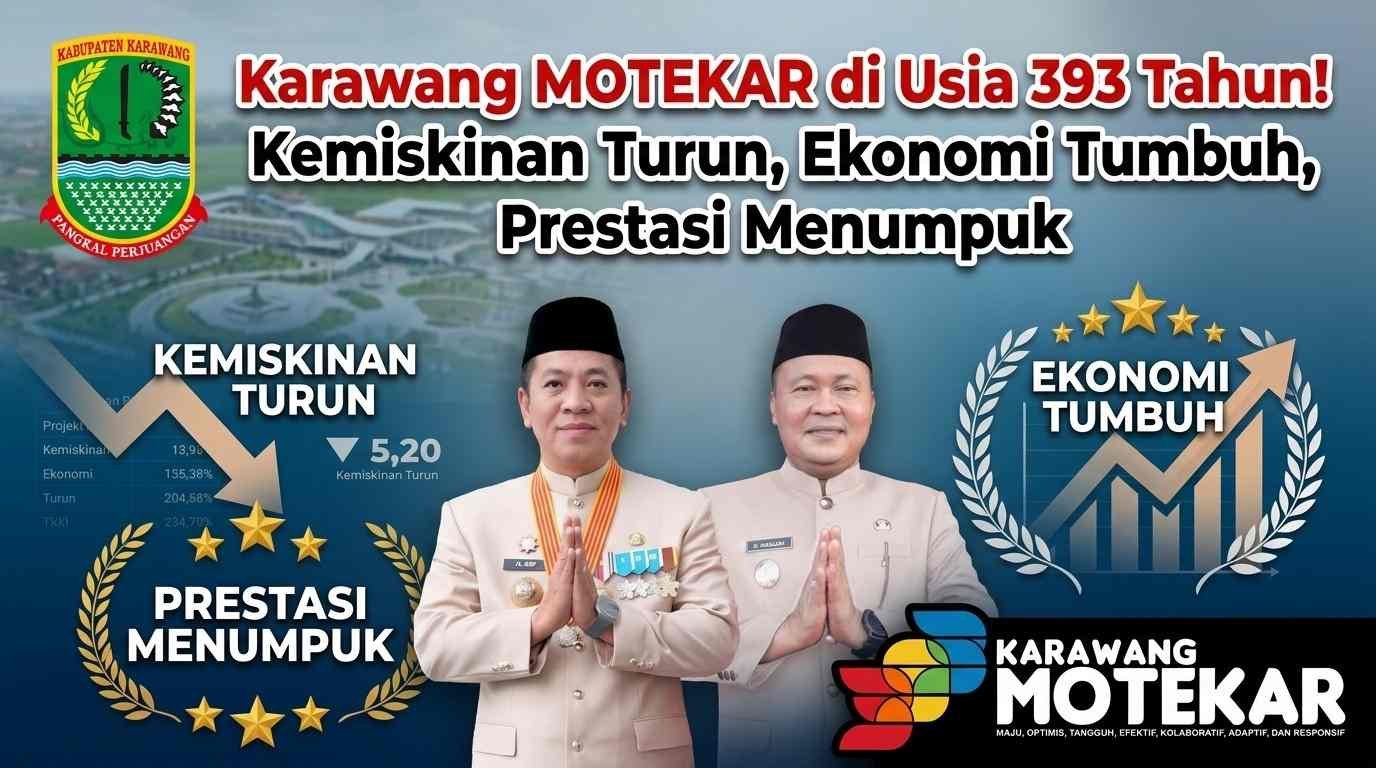 Karawang MOTEKAR di Usia 393 Tahun! Kemiskinan Turun, Ekonomi Tumbuh, Prestasi Menumpuk