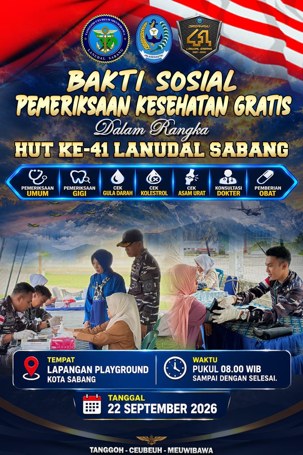 Sambut HUT ke-41, Lanudal Sabang Gelar Bakti Sosial Pemeriksaan Kesehatan Gratis untuk Masyarakat | News Publik.perss