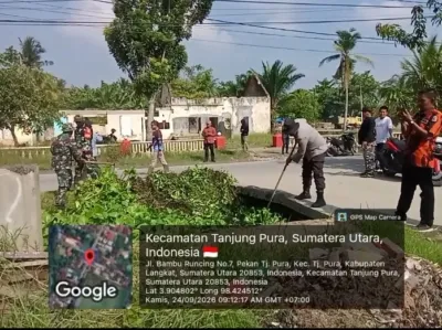 KEGIATAN GOTONG ROYONG Pembersihan Saluran Air – Lingkungan 11 Jalan Bambu Runcing, Tanjung Pura