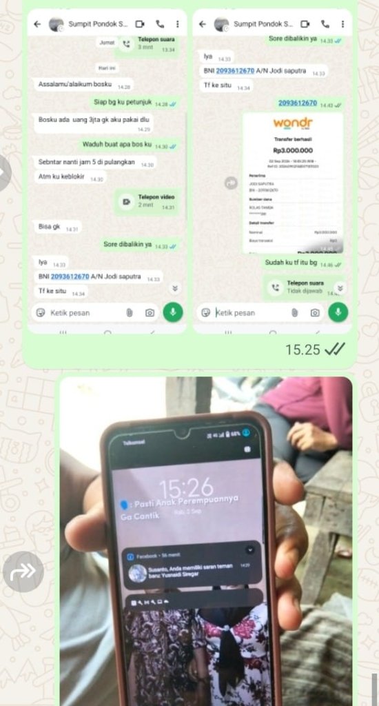 Penipuan WhatsApp Mengintai! Warga Labusel Tertipu Rp3 Juta Nyaris Raib dalam Hitungan Menit