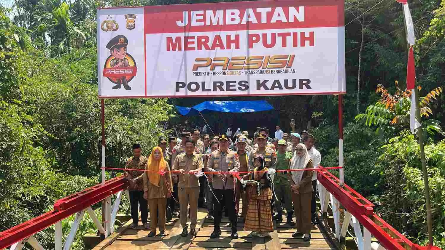 Jembatan Merah Putih Presisi ke-10 Diresmikan di Kaur, Akses Warga Air Pahlawan Kini Terbuka