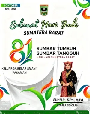 Keluarga Besar SMAN 1 Pasaman Mengucapkan Selamat Hari Jadi Sumatera Barat ke-81