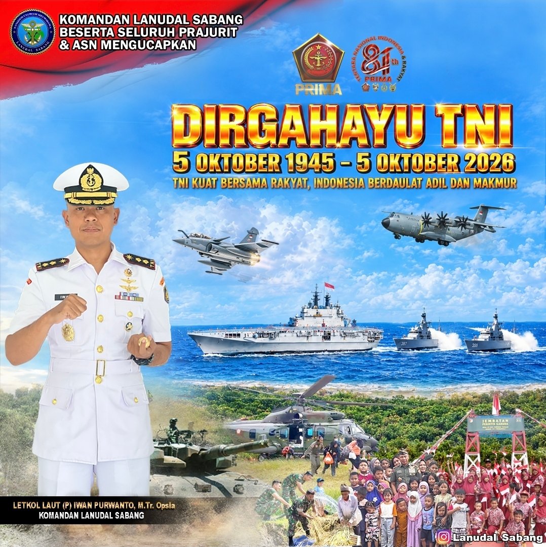 HUT ke-81 TNI, Danlanudal Sabang: Kekuatan Prajurit Tumbuh Bersama Rakyat | News Publik.perss HUT ke-81 TNI, Danlanudal Sabang: Kekuatan Prajurit Tumbuh Bersama Rakyat | News Publik.perss