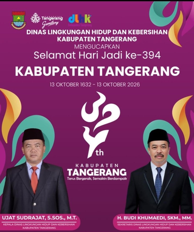 DLHK Kabupaten Tangerang Mengucapkan Selamat Hari Jadi ke- 394 “KABUPATEN TANGERANG”