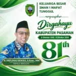 Keluarga Besar SMAN 1 Mapat Tunggul Mengucapkan Dirgahayu Kab. Pasaman ke-81