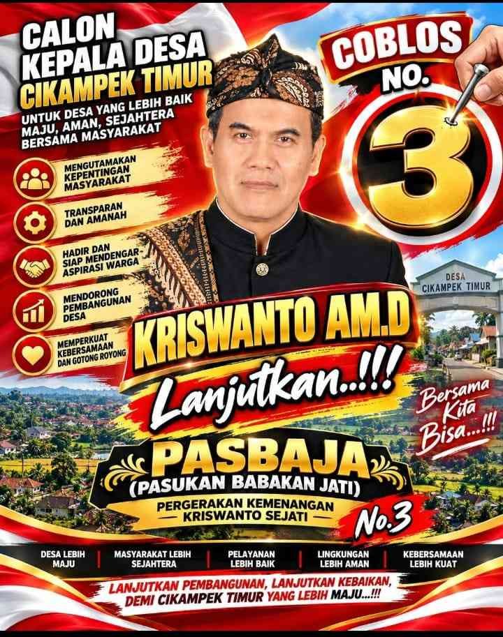 Kriswanto Resmi Nomor Urut 3, Siap Bertarung di Pilkades Cikampek Timur